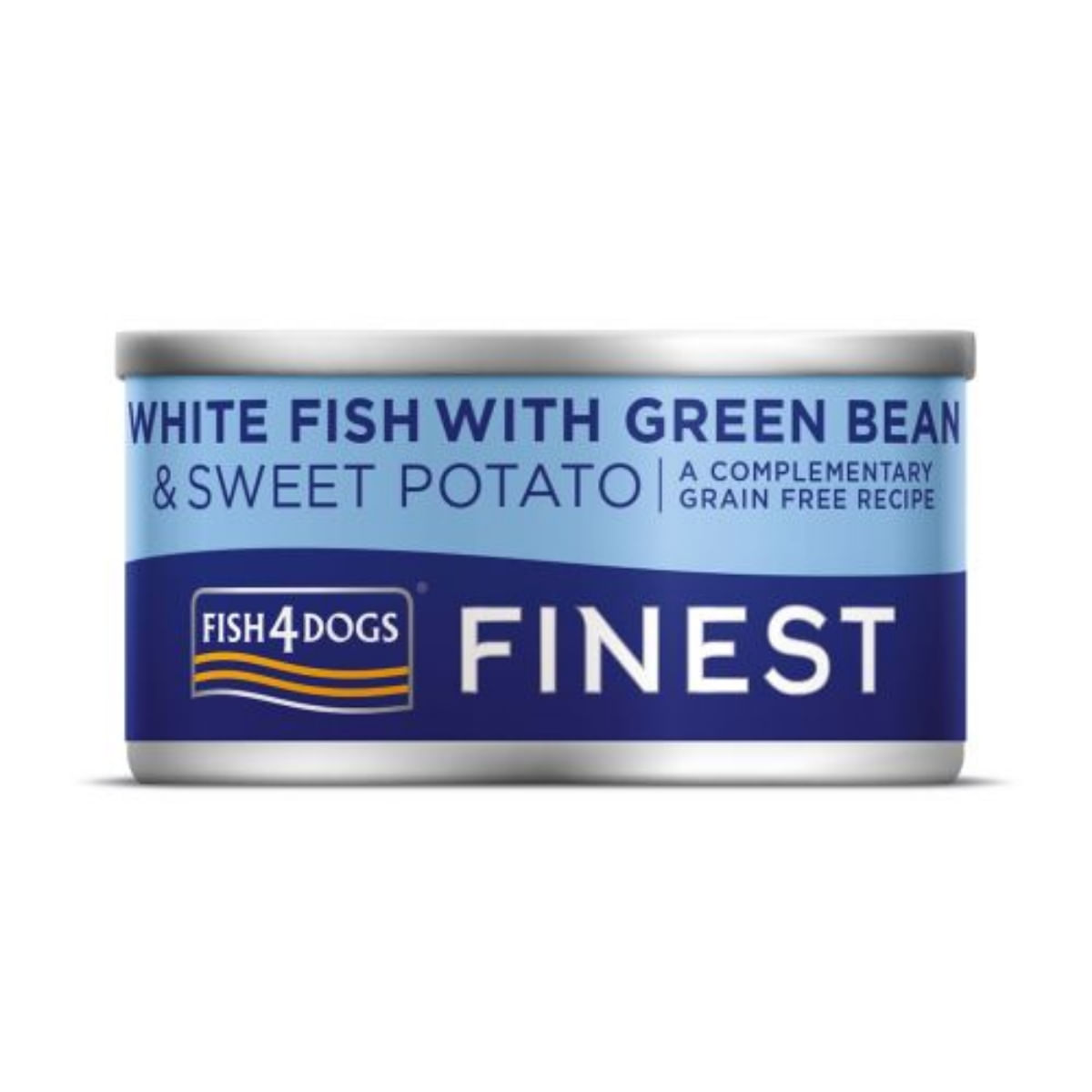 FISH4DOGS Finest, XS-XL, Pește alb și Cartof Dulce, conservă hrană umedă fără cereale câini, (în suc propriu), 85g - 1 | YEO