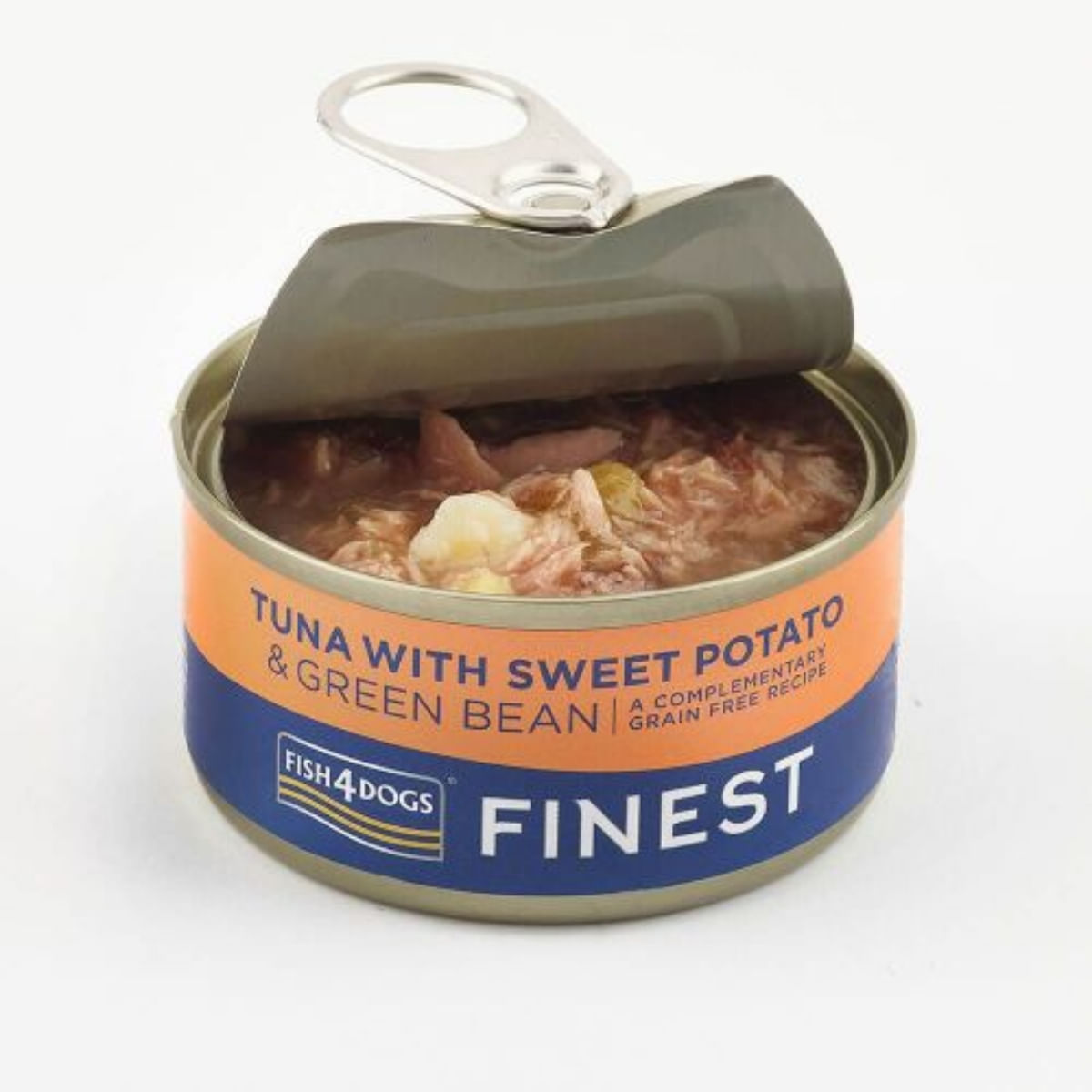 FISH4DOGS Finest, XS-XL, Ton și Cartof Dulce, conservă hrană umedă fără cereale câini, (în suc propriu), 85g