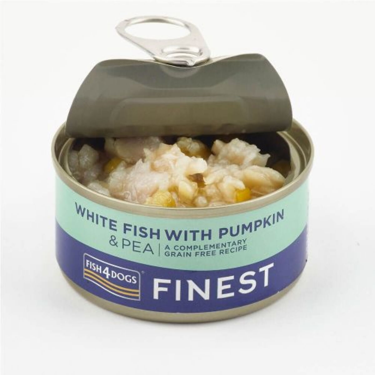 FISH4DOGS Finest, XS-XL, Pește alb și dovleac, conservă hrană umedă fără cereale câini, (în suc propriu), 85g - 2 | YEO