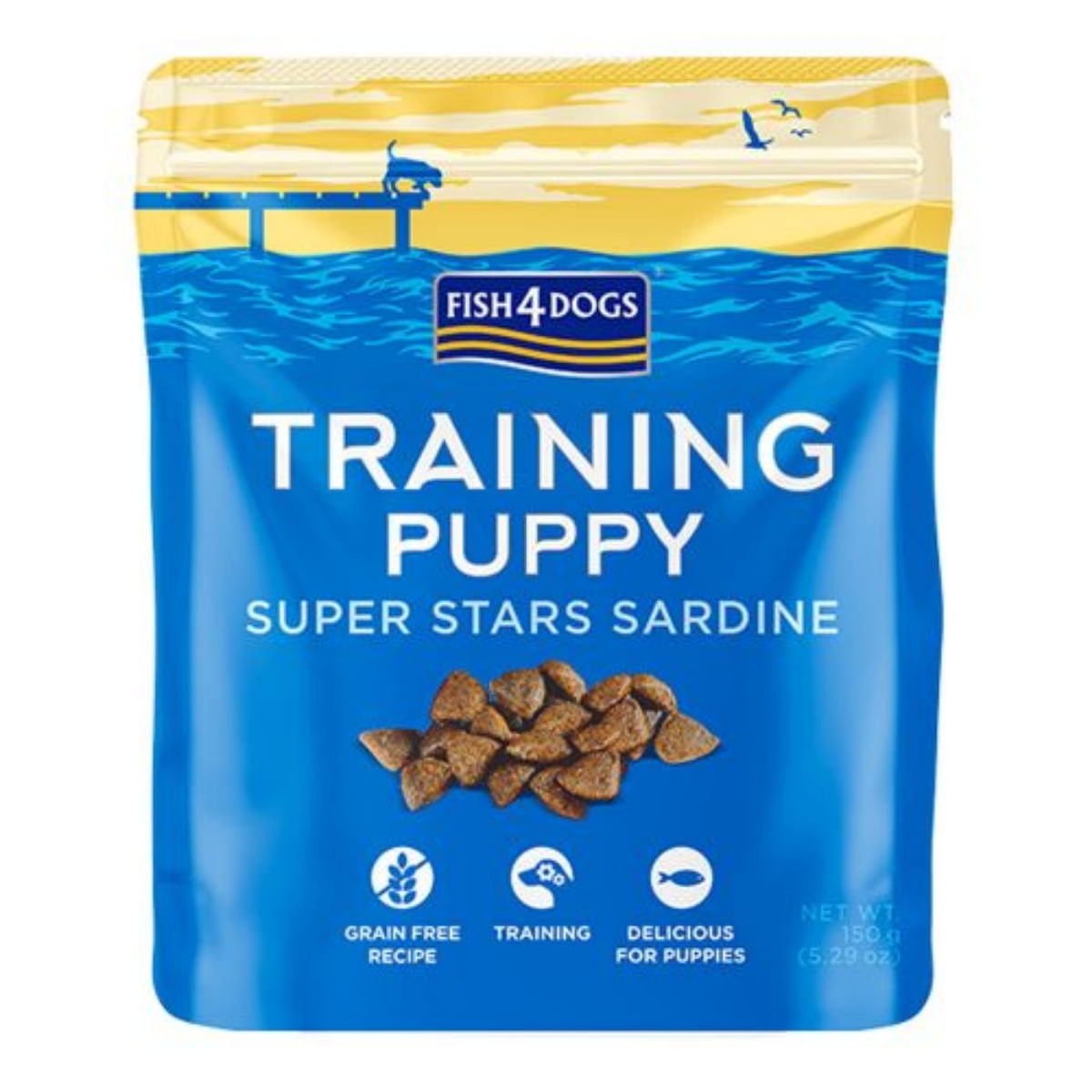 FISH4DOGS Training Puppy Superstars, XS-XL, Sardine, punguță recompense fără cereale câini junior, 150g - 2 | YEO