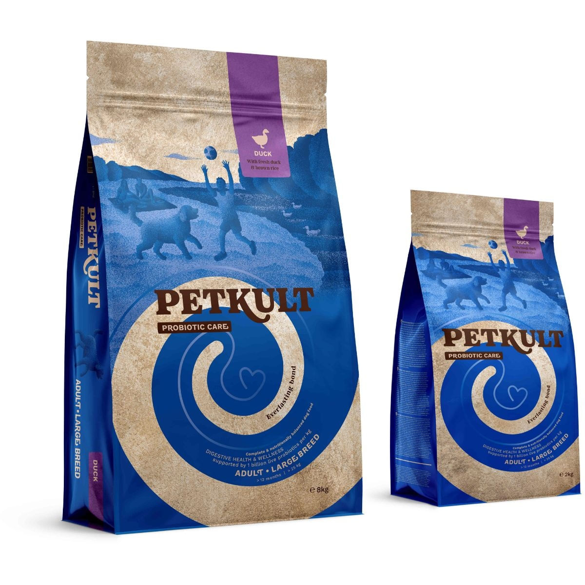 PETKULT Probiotics Adult Large Breed, L-XL, Rață și orez brun, hrană uscată câini, sistem digestiv & probiotice, 2kg - 1 | YEO