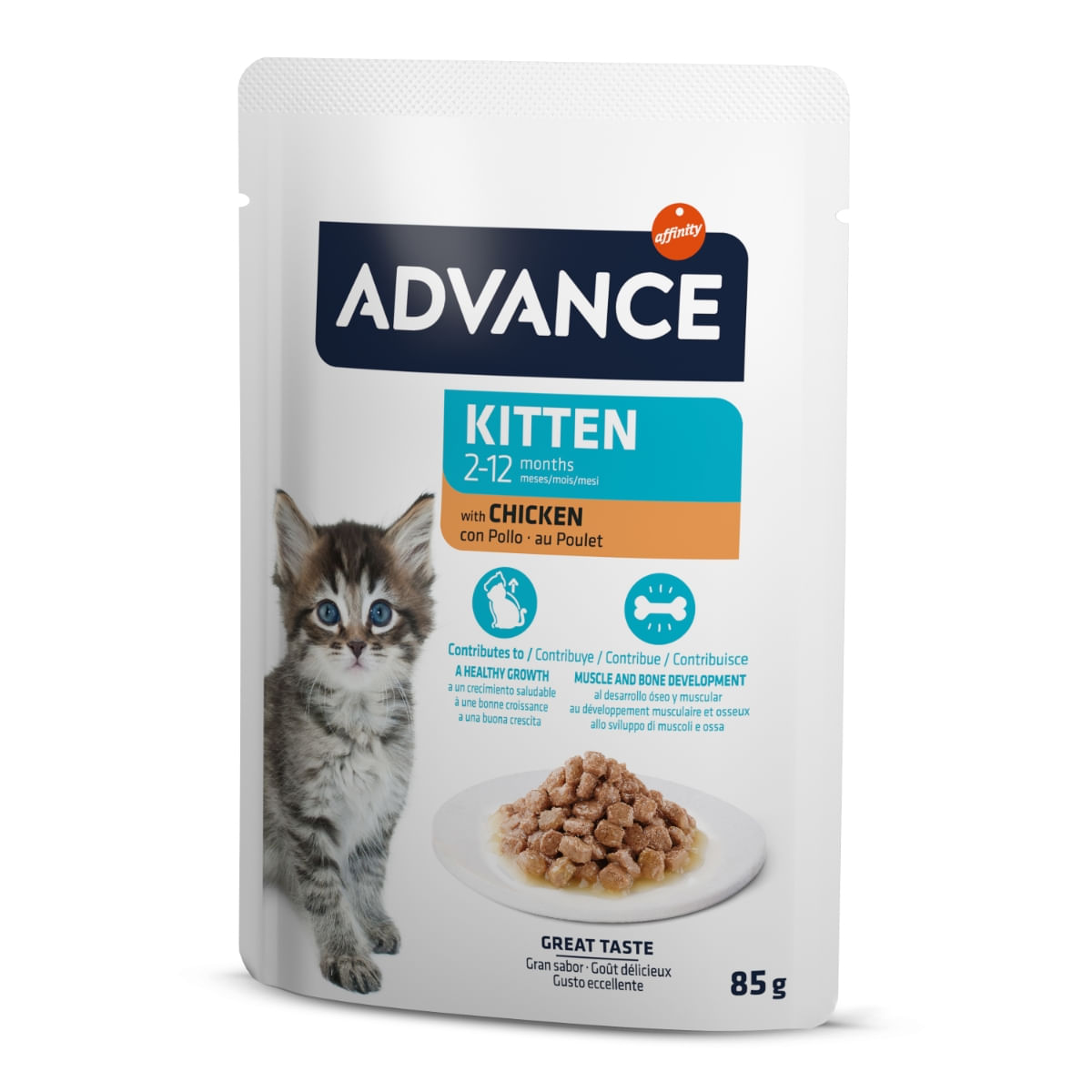 ADVANCE Kitten, Pui, hrană umedă pisici junior, (în sos) ADVANCE Kitten, Pui, plic hrană umedă pisici junior, (în sos), bax, 85g x 12buc - 3 | YEO