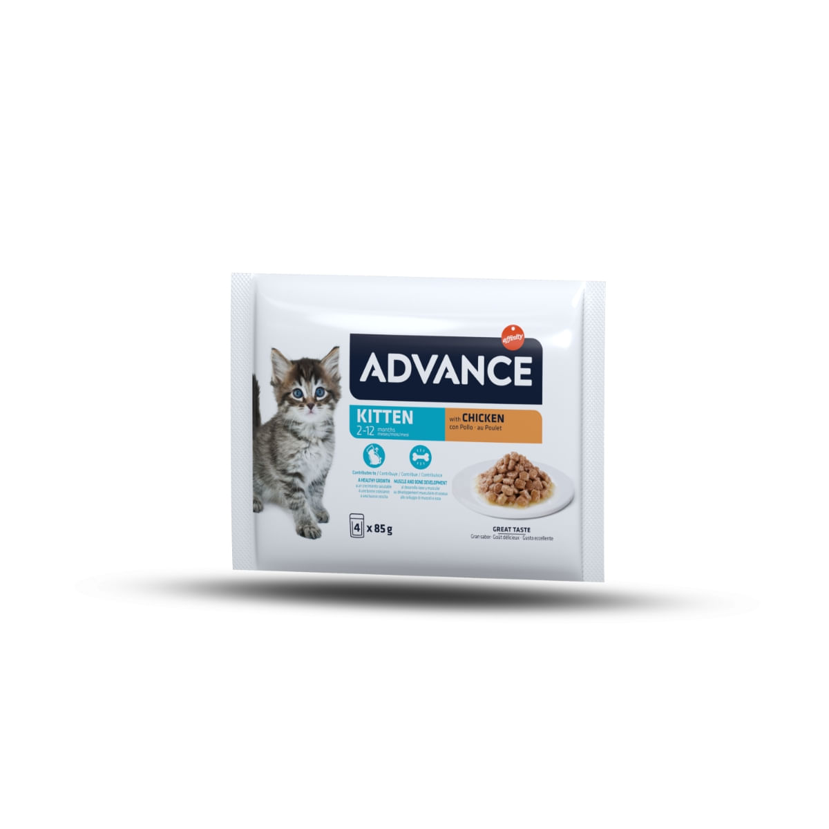 ADVANCE Kitten, Pui, hrană umedă pisici junior, (în sos) ADVANCE Kitten, Pui, plic hrană umedă pisici junior, (în sos), multipack, 85g x 4buc - 3 | YEO