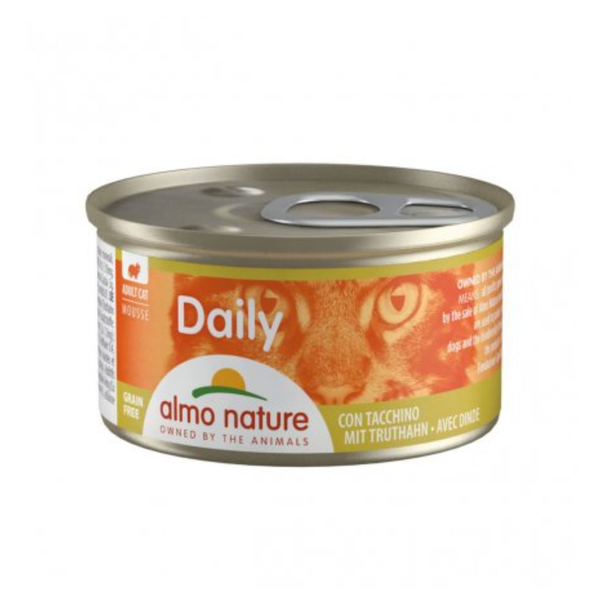 ALMO NATURE Daily Cat, Curcan, conservă hrană umedă fără cereale pisici, (pate), 85g