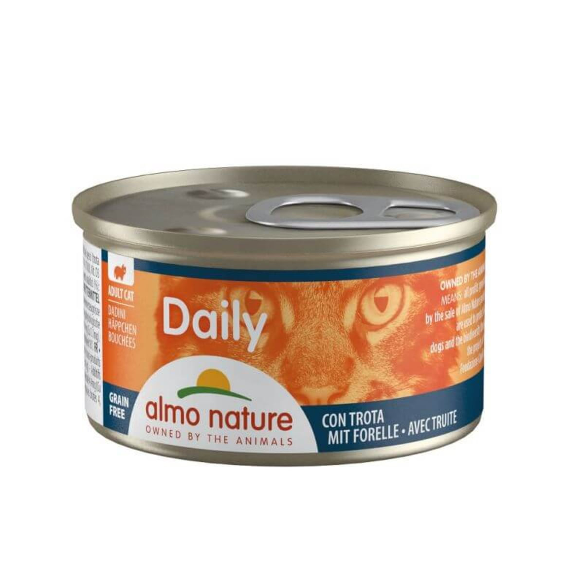 ALMO NATURE Daily Cat, Păstrăv, conservă hrană umedă pisici, (în suc propriu), 85g - 1 | YEO