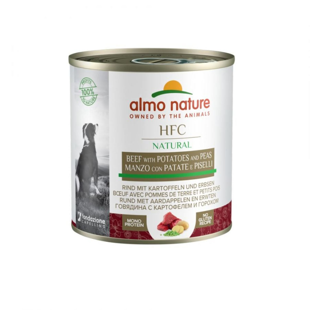 ALMO NATURE HFC, XS-XL, Vită și Cartofi, conservă hrană umedă câini, (în supă), 280g - 1 | YEO