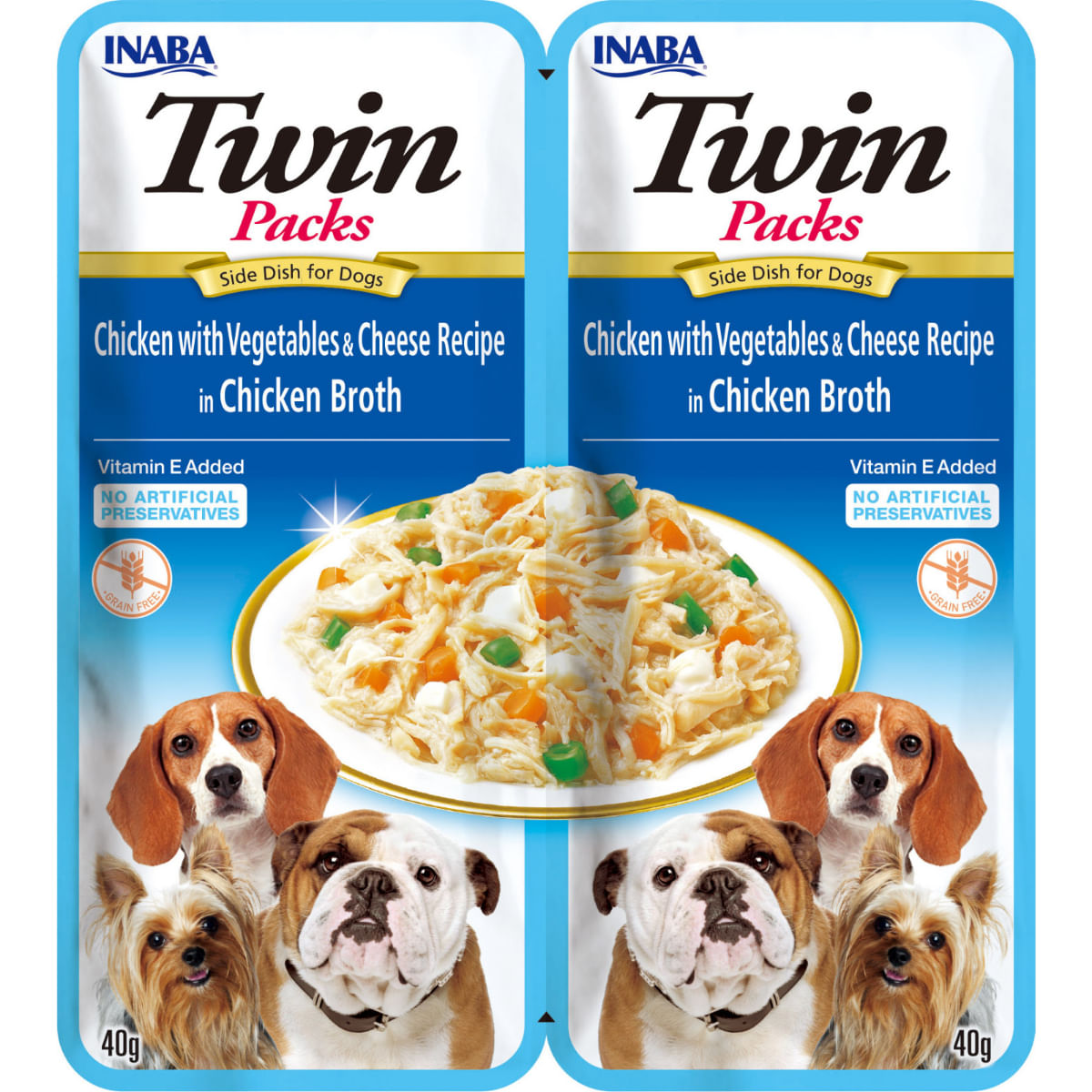 INABA Churu Dog Twin, XS-XL, Pui și Brânză, hrană umedă fără cereale câini, (în supă) INABA Churu Dog Twin, XS-XL, Pui și Brânză, plic hrană umedă fără cereale câini, (în supă), 80g