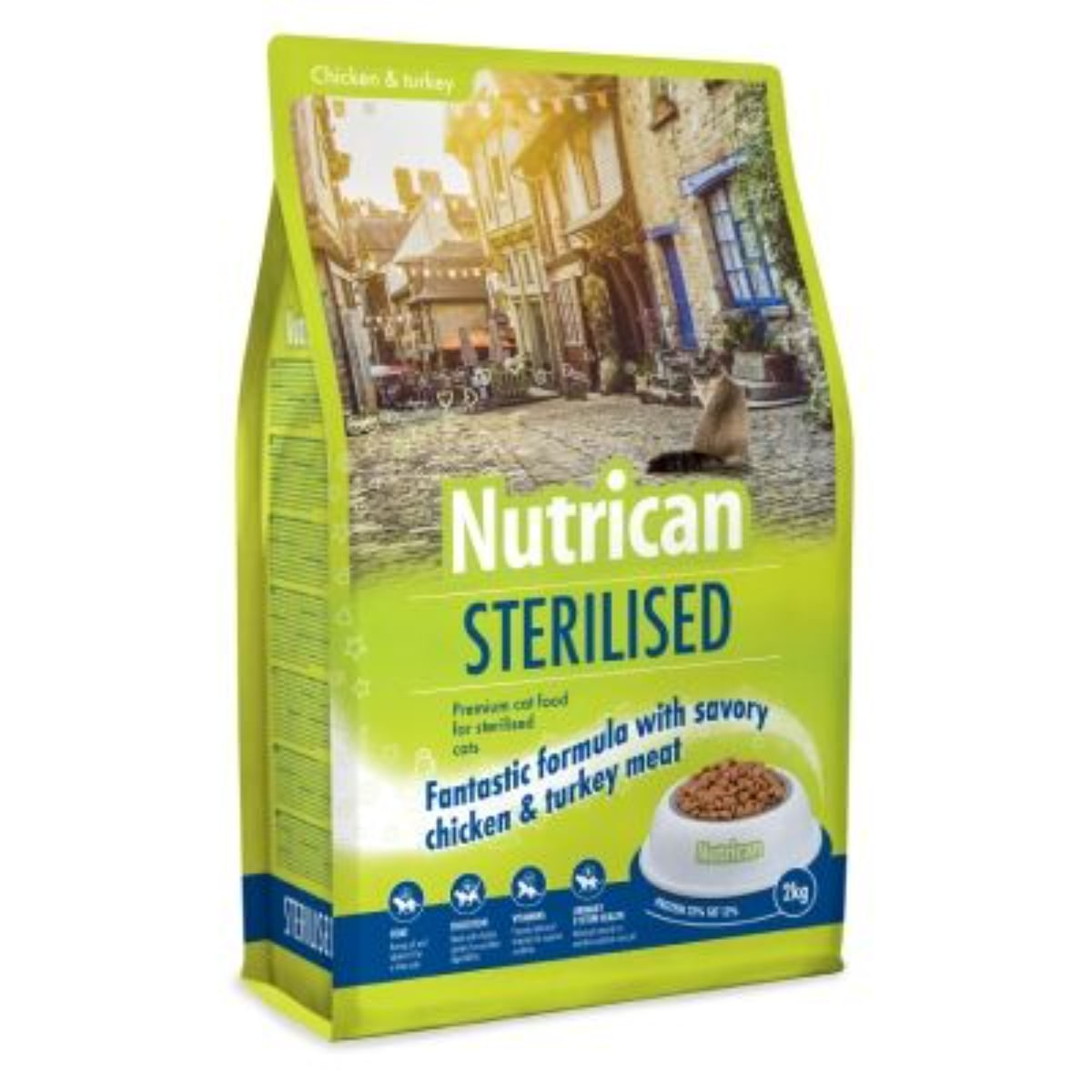 NUTRICAN Sterilised, Pui și Curcan, hrană uscată pisici sterilizate, 2kg