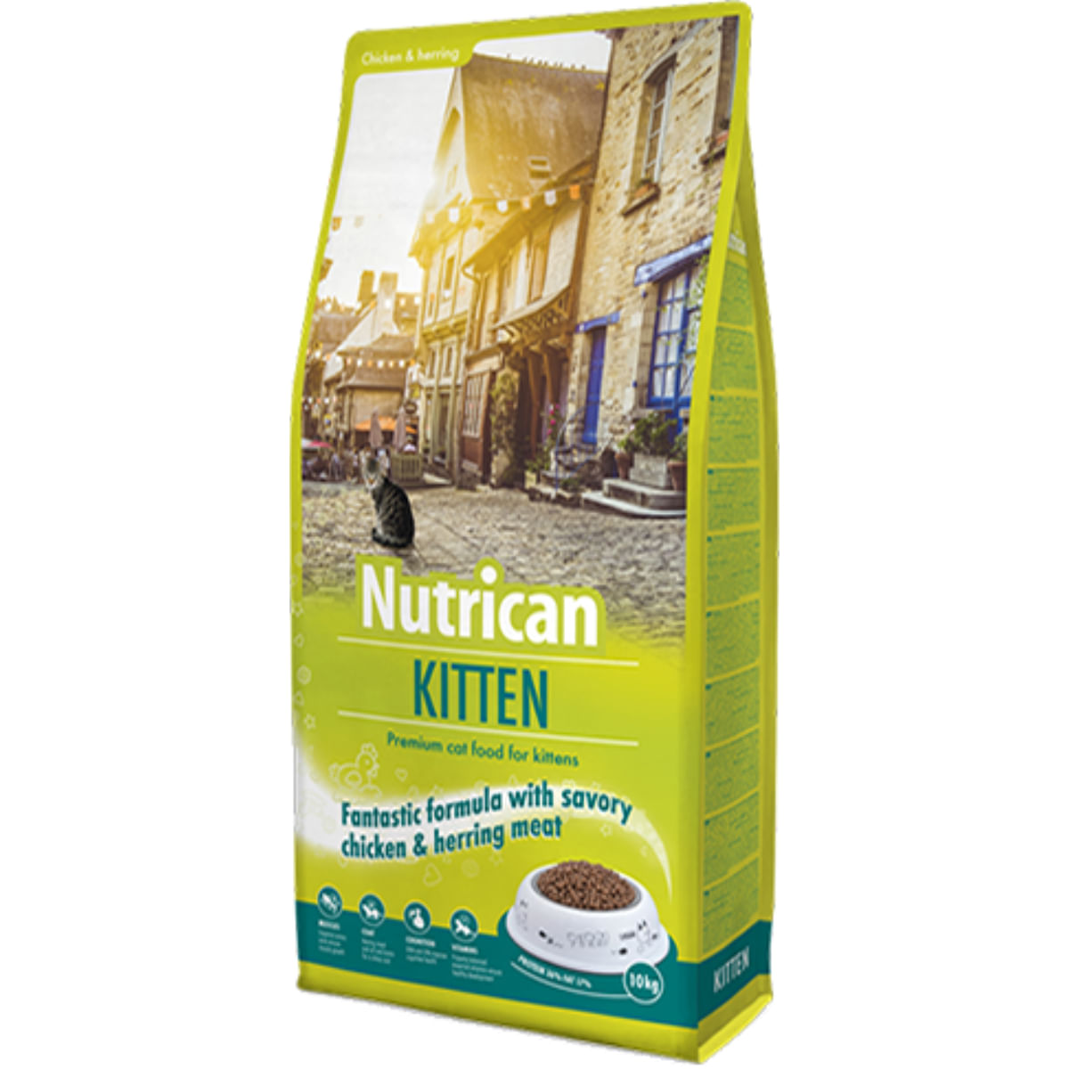 NUTRICAN Kitten, Pui și Hering, hrană uscată pisici junior, 2kg