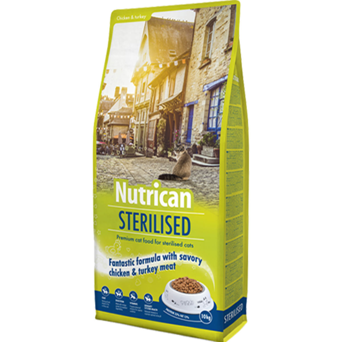 NUTRICAN Sterilised, Pui și Curcan, hrană uscată pisici sterilizate, 10kg