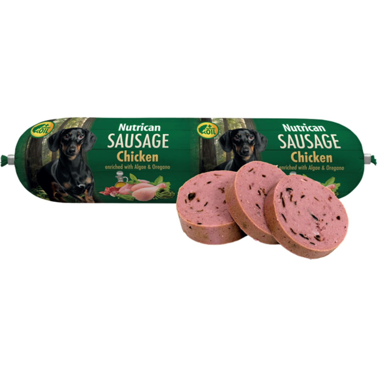 NUTRICAN Sausage, XS-XL, Pui, salam hrană umedă câini, semimoist, 800g