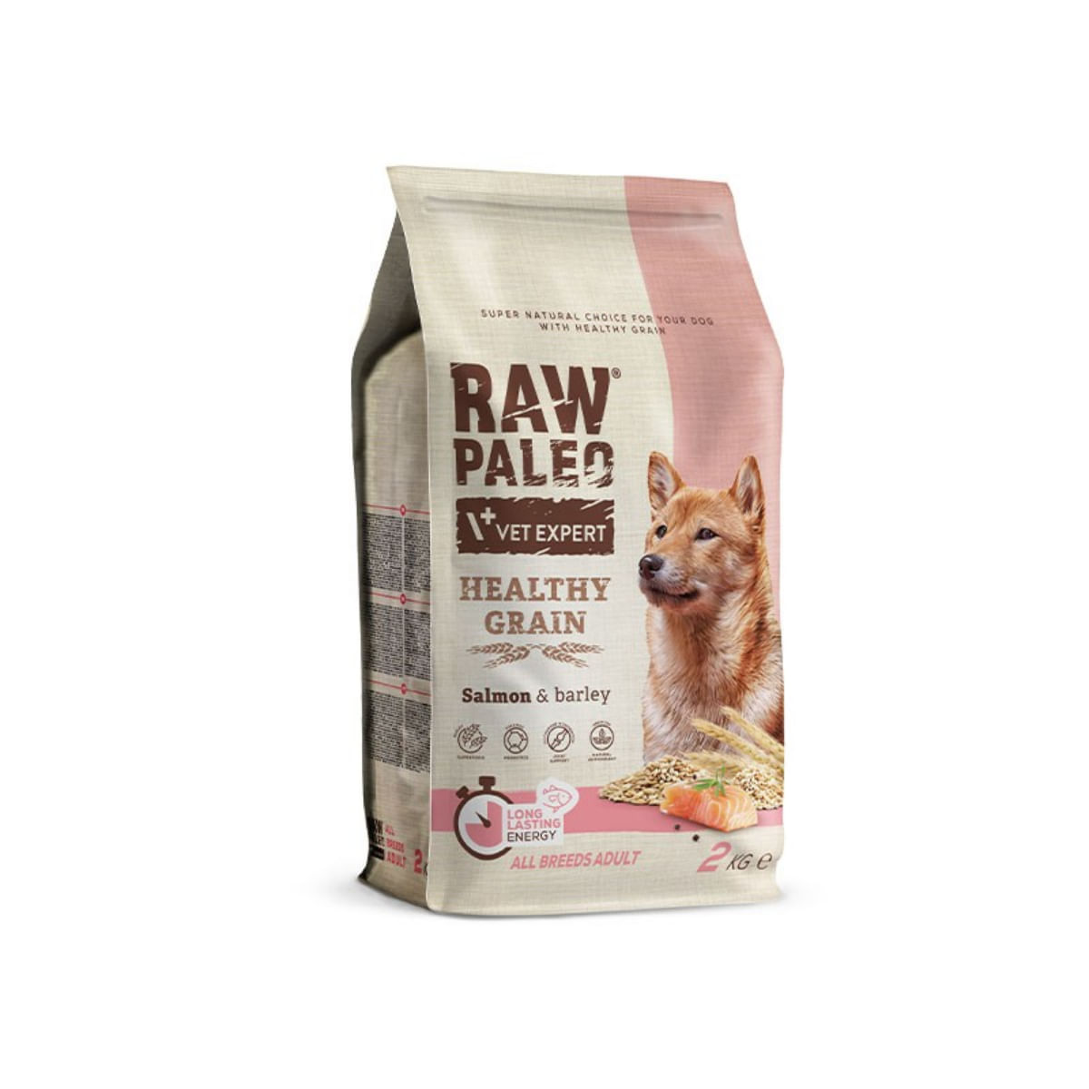 RAW PALEO Healthy Grain, XS-XL, Somon, hrană uscată câini, 2kg