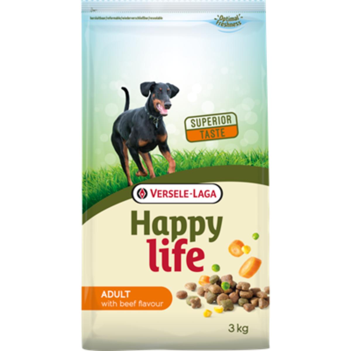 VERSELE LAGA Happy Life, XS-XL, Vită, hrană uscată câini, 15kg