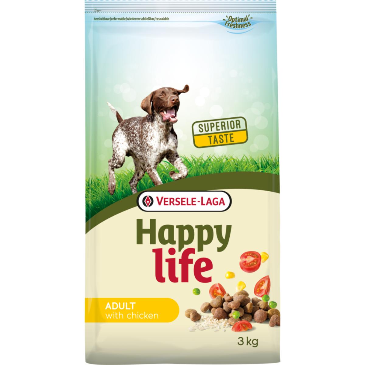 VERSELE LAGA Happy Life, XS-XL, Pui, hrană uscată câini, 15kg