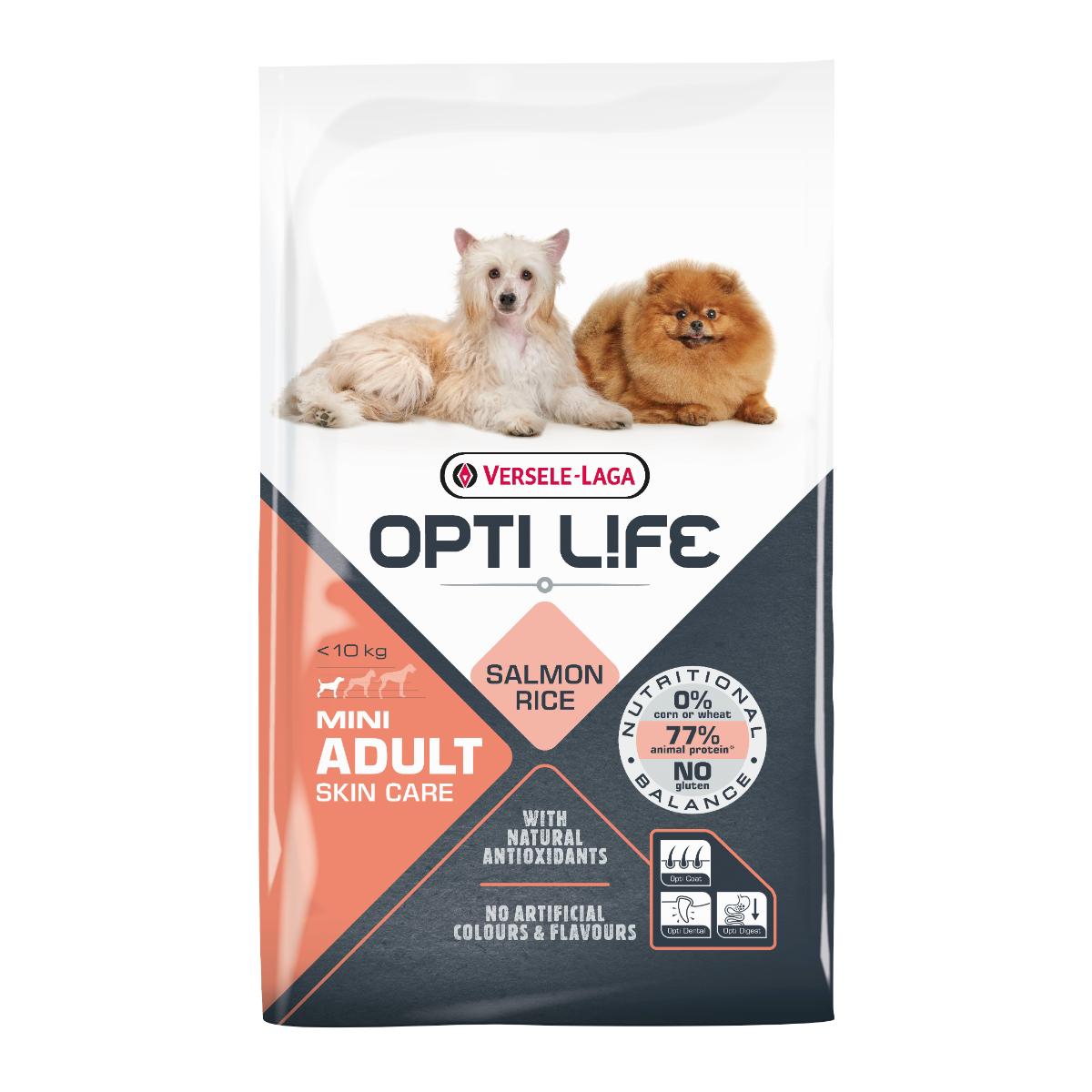 VERSELE LAGA Opti Life Skin Care Mini, XS-S, Pui, hrană uscată câini, piele & blană, 7.5kg - 1 | YEO