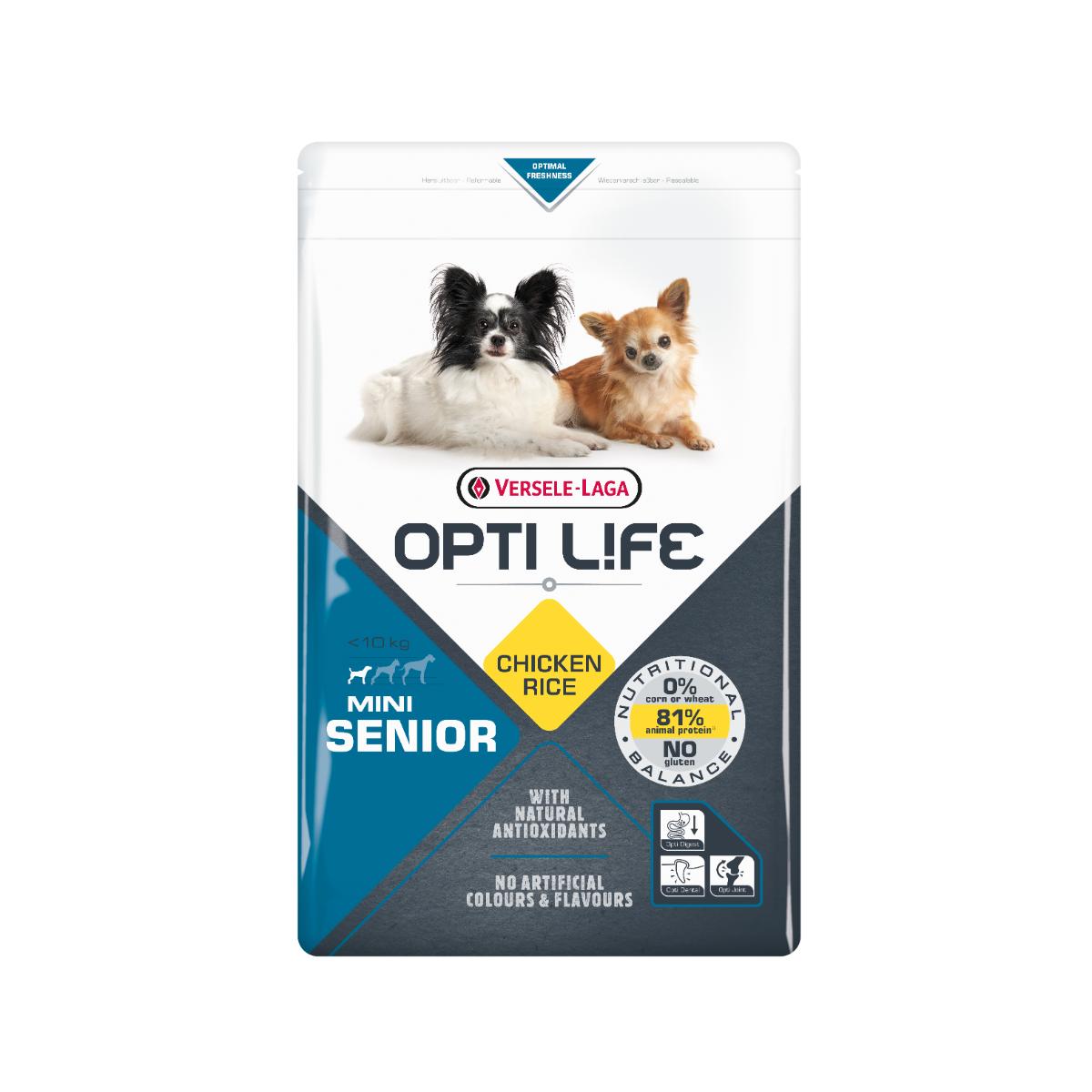 VERSELE LAGA Opti Life Senior Mini, XS-S, Pui, hrană uscată câini senior, 2.5kg - 1 | YEO