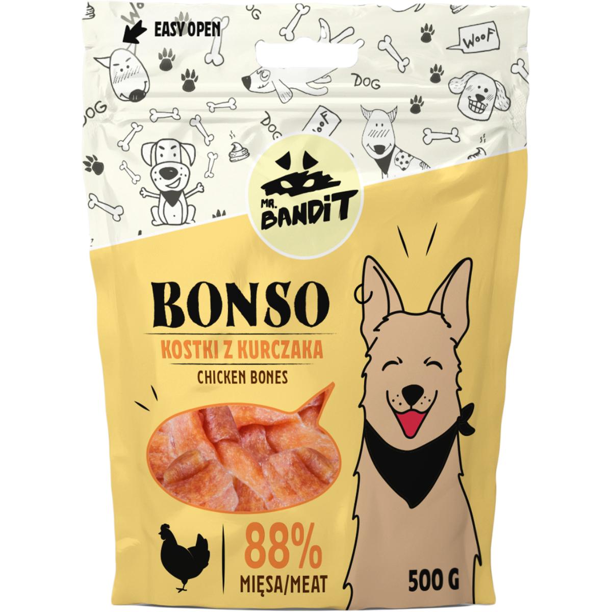 MR BANDIT Bonso Bones, XS-XL, Pui, punguță recompense câini, 500g