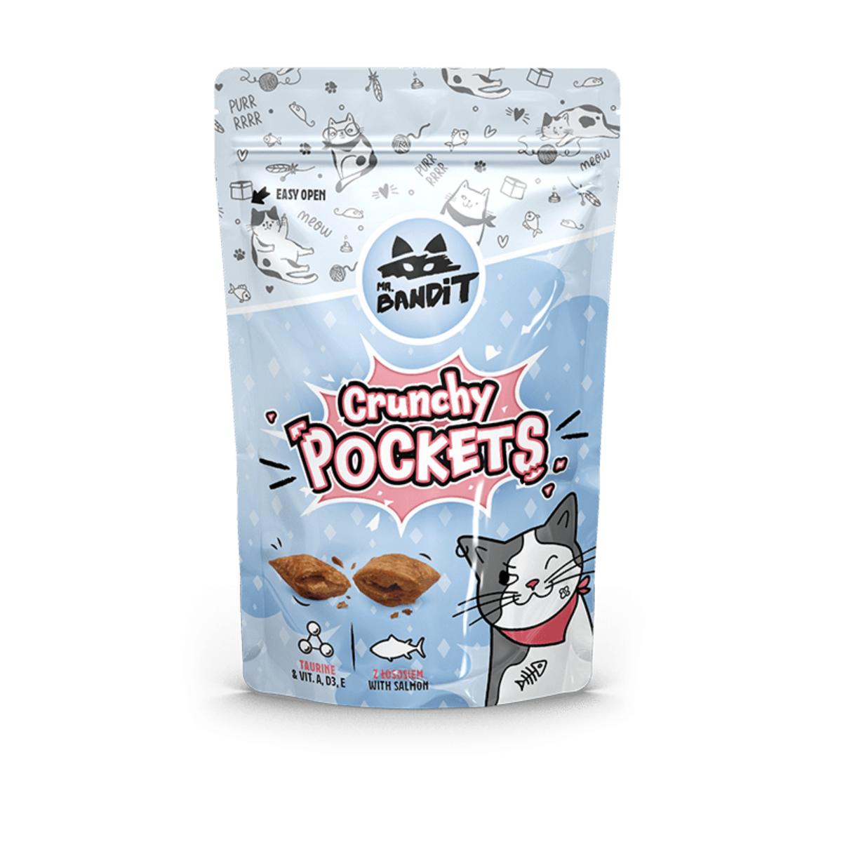 MR BANDIT Crunchy Pockets, Somon, punguță recompense pisici, 40g - 1 | YEO