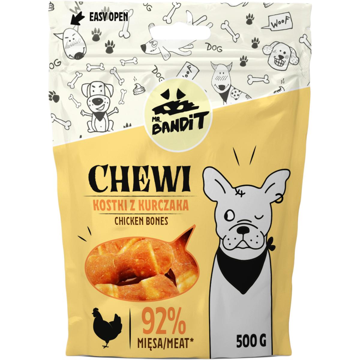 MR BANDIT Chewi Bones, XS-XL, Pui, punguță recompense câini, 500g