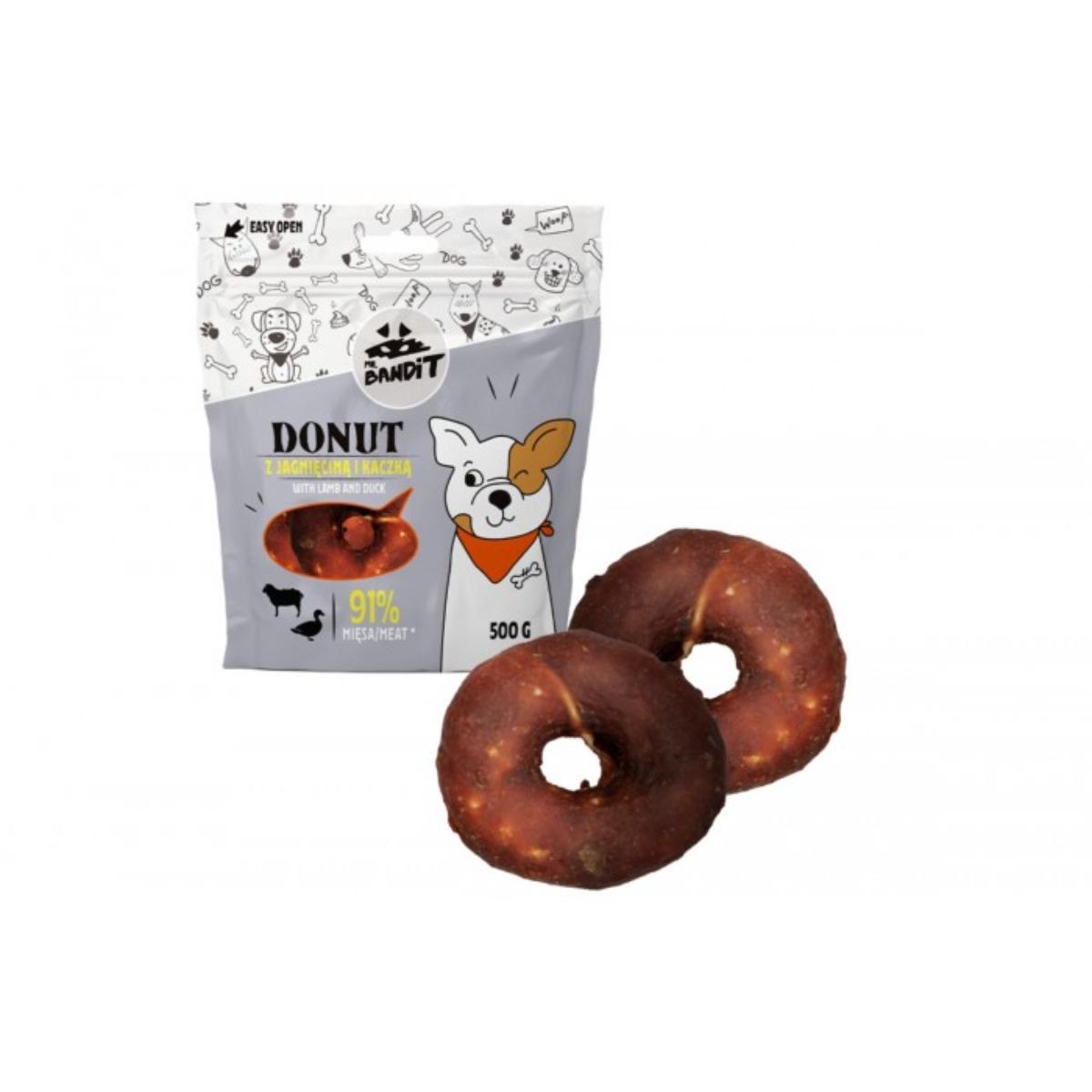 MR BANDIT Donut, XS-XL, Miel și Rață, punguță recompense câini, 500g