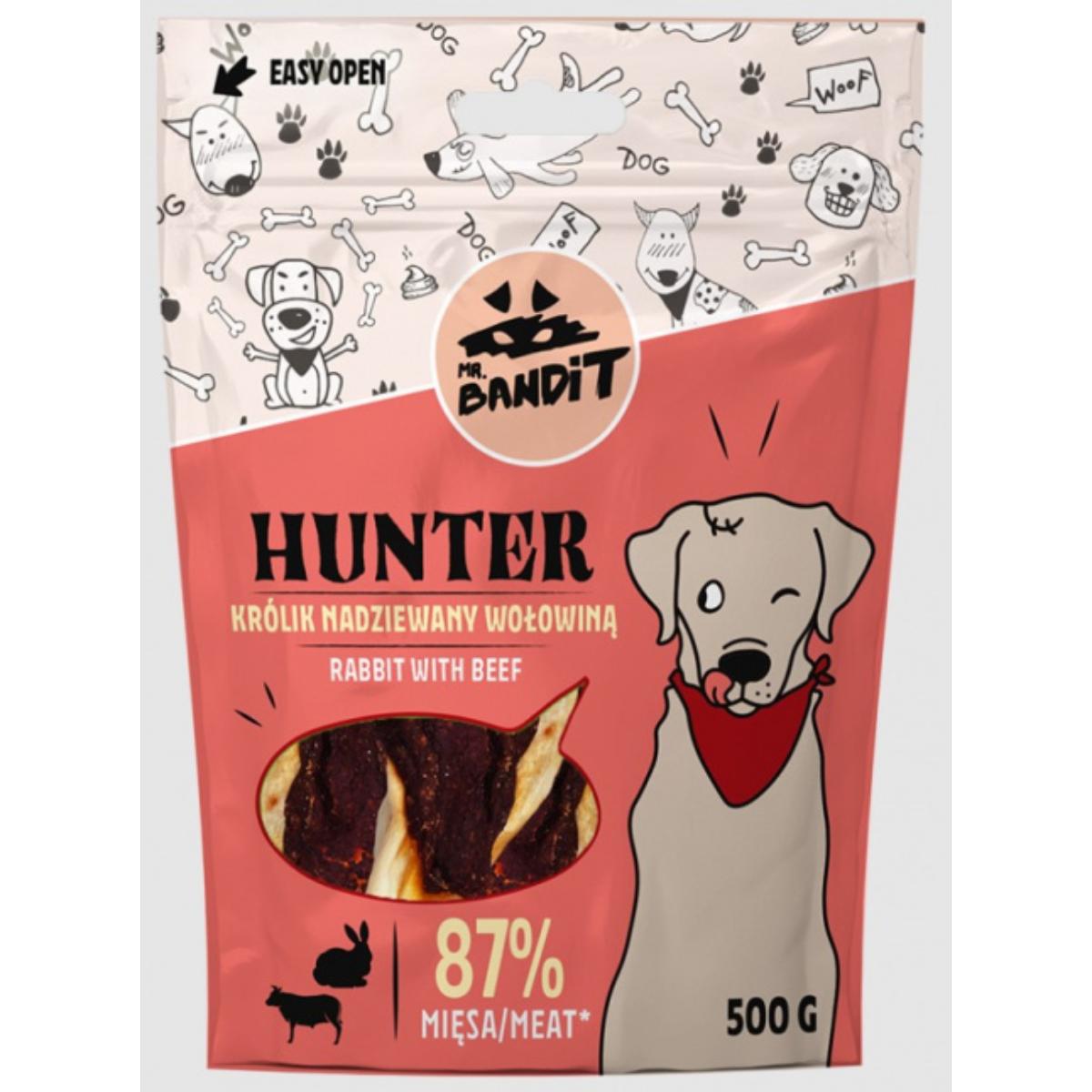 MR BANDIT Hunter, XS-XL, Iepure și Vită, punguță recompense fără cereale câini, 500g