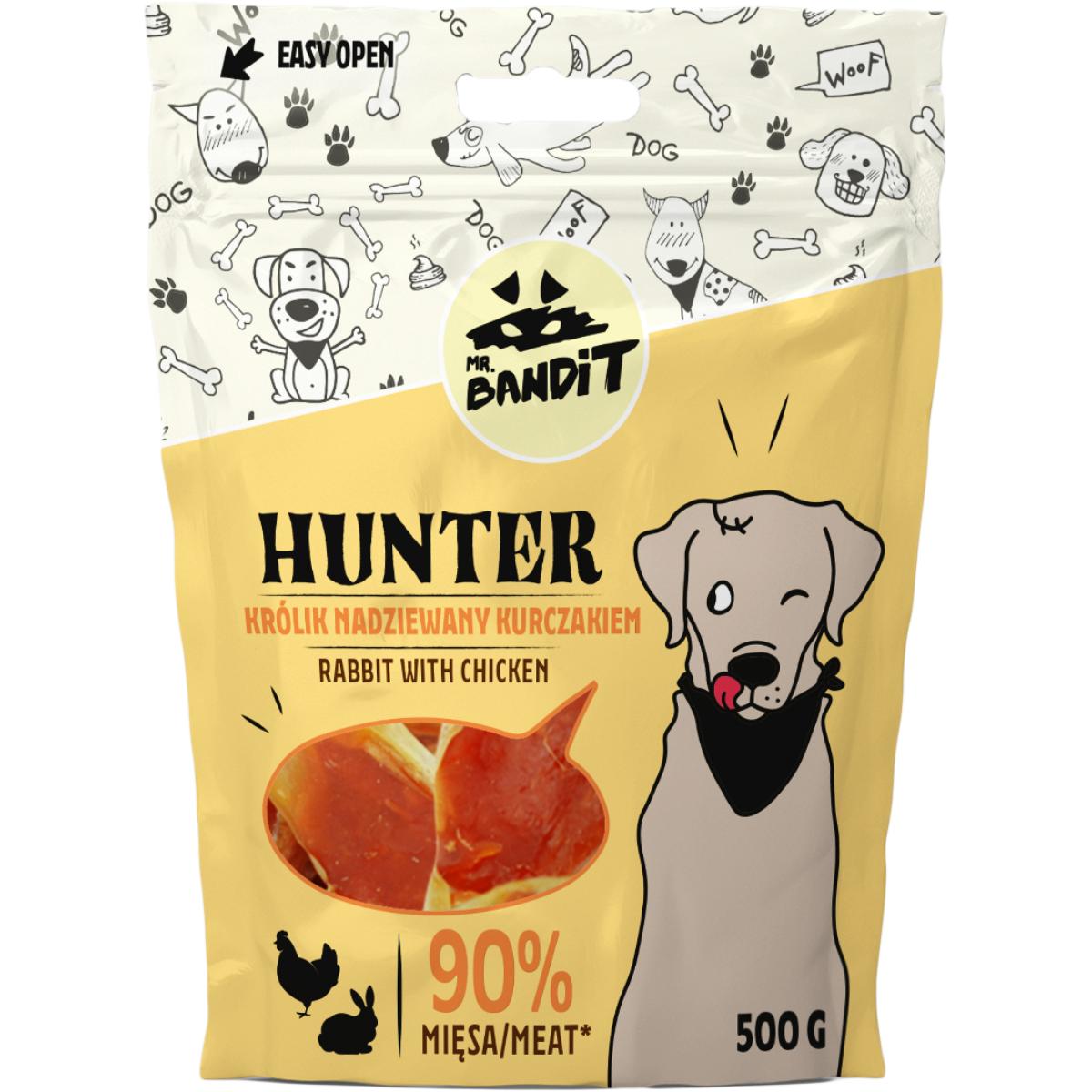 MR BANDIT Hunter, XS-XL, Iepure și Pui, punguță recompense fără cereale câini, 500g - 1 | YEO