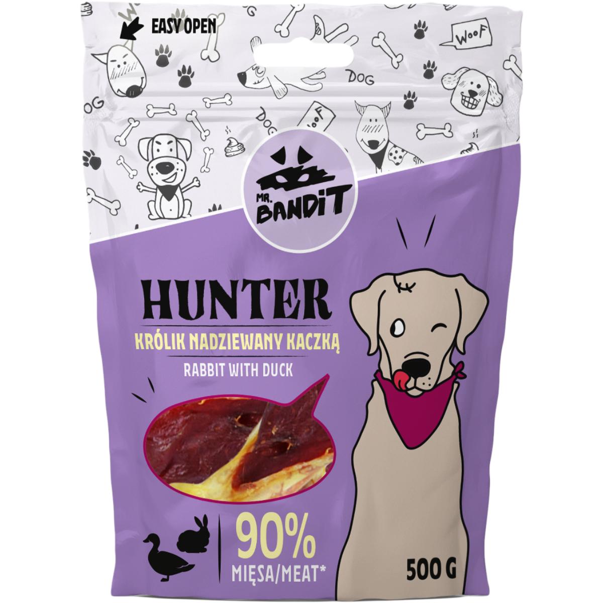 MR BANDIT Hunter Fillets, XS-XL, Iepure și Rață, punguță recompense fără cereale câini, 500g