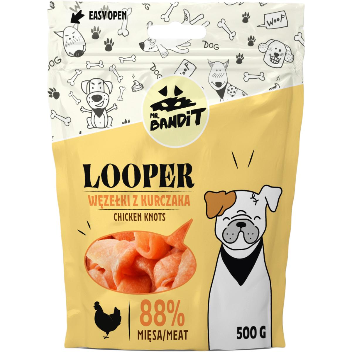 MR BANDIT Looper Knots, XS-XL, Pui, punguță recompense câini, 500g