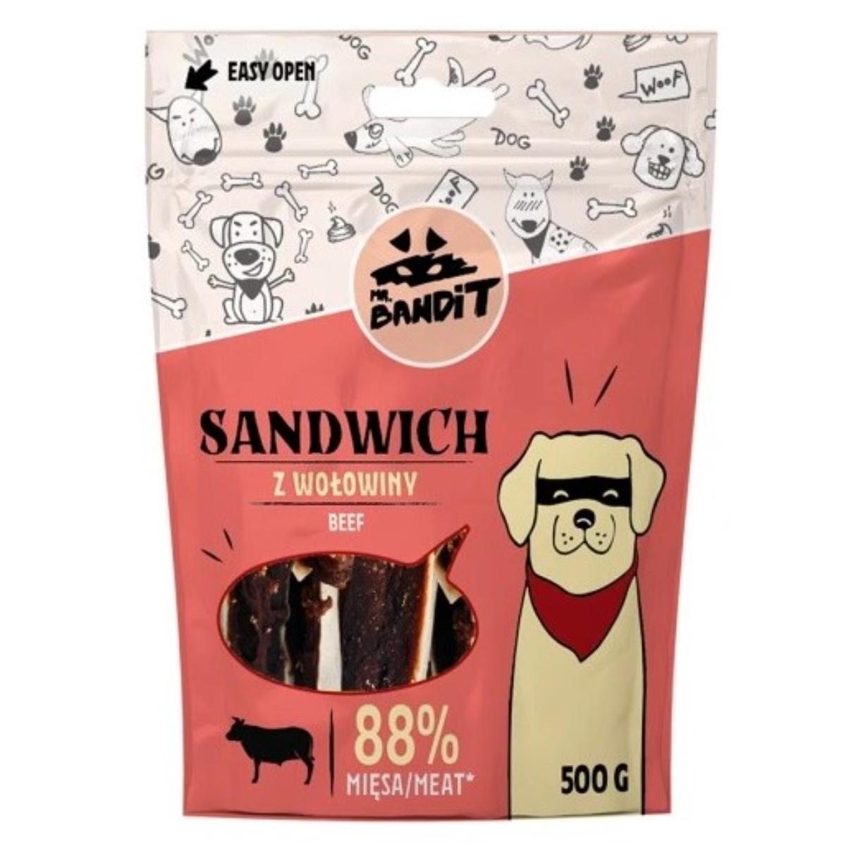 MR BANDIT Sandwich, XS-XL, Vită, punguță recompense câini, 500g - 1 | YEO