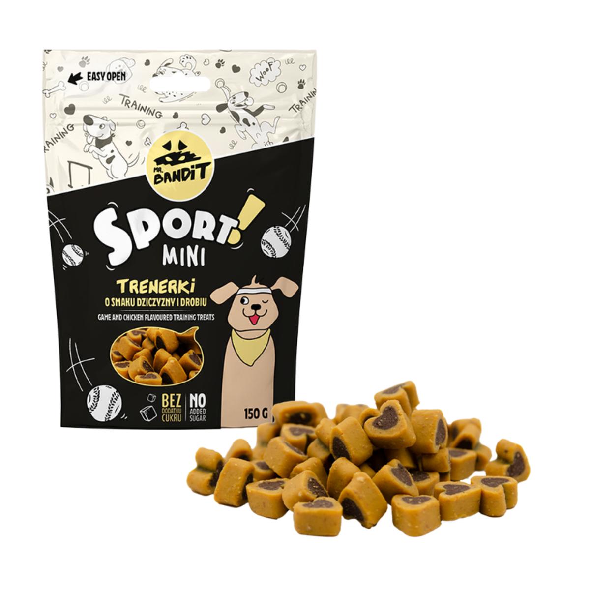 MR BANDIT Sport Mini Training, XS-S, Pui și Vânat, punguță recompense câini, 150g