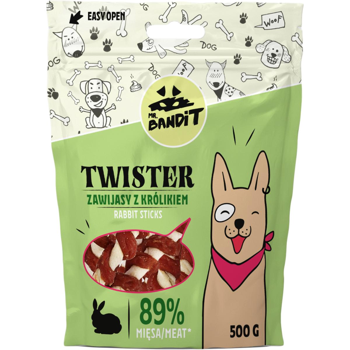 MR BANDIT Twister, XS-XL, Iepure, punguță recompense câini, 500g