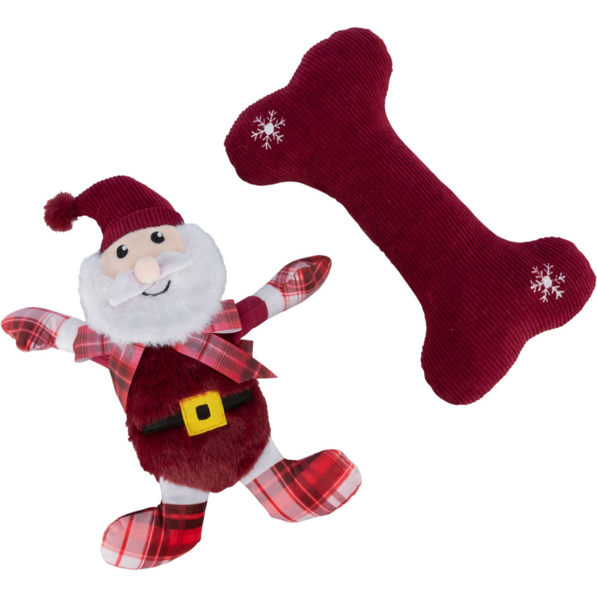 TRIXIE Christmas Set Os & Mos Craciun, jucărie de pluș câini XS-XL, cu sunet, pluș, roșu, 30cm - 1 | YEO