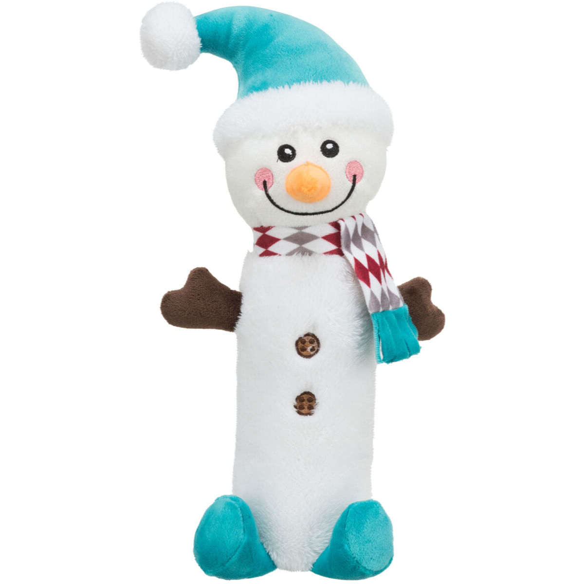 TRIXIE Christmas Om de Zapada cu Fosnaitoare, jucărie de pluș câini XS-XL, activități fizice, poliester, alb și albastru, 38cm