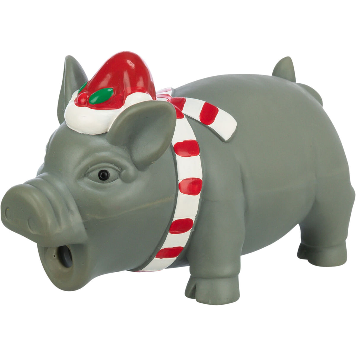 TRIXIE Christmas Porc, jucărie de aport câini XS-XL, cu sunet, latex, gri, 16cm