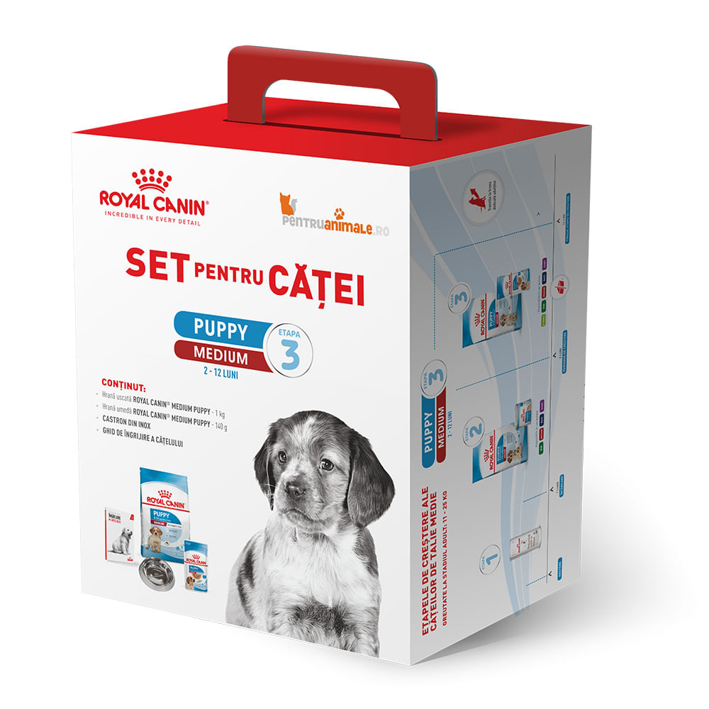 ﻿﻿﻿SET pentru Catei Royal Canin Medium Puppy