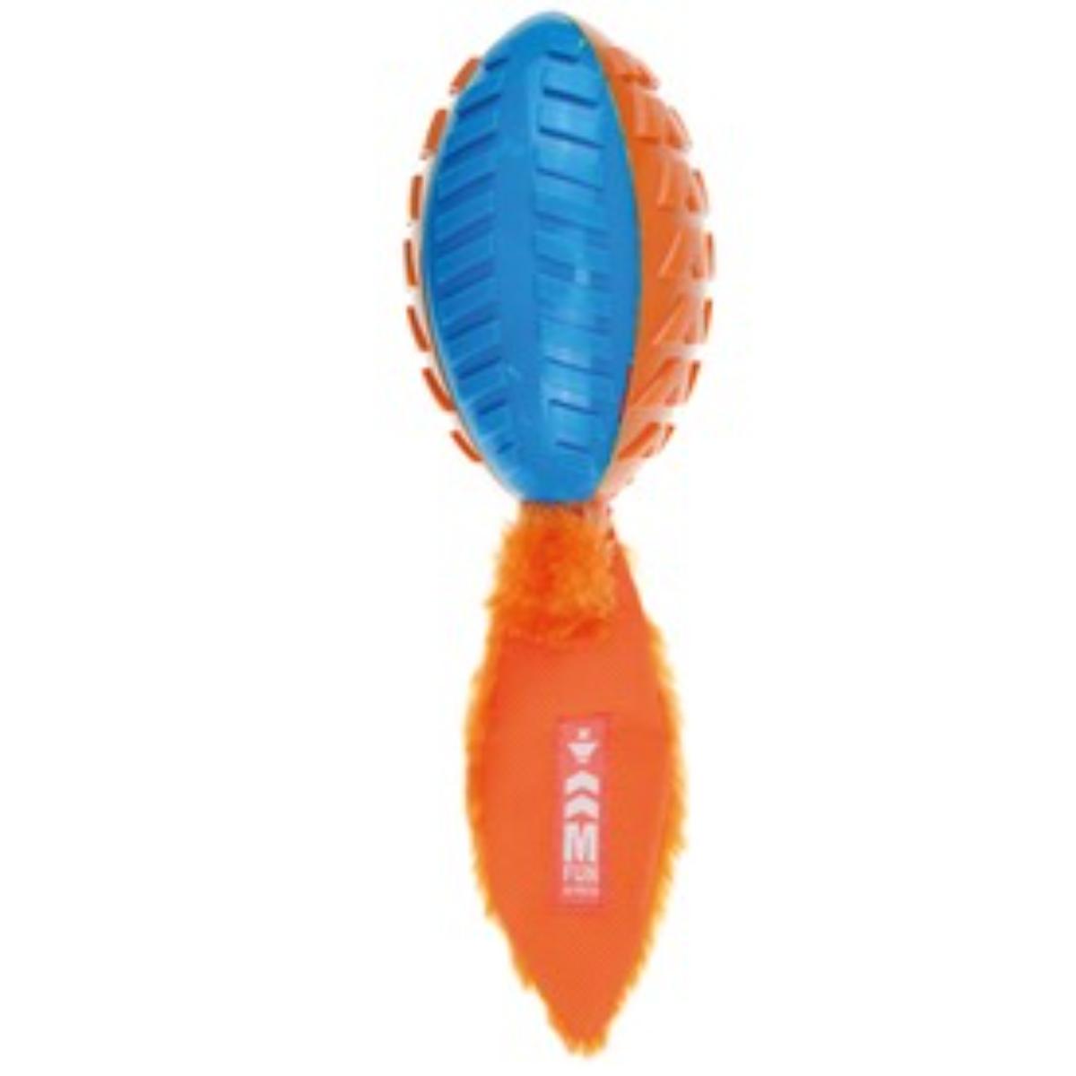 M-PETS Shelly On/Off, jucărie interactivă câini S-L, cu sunet, dentiție, pluș, albastru și portocaliu, 33cm