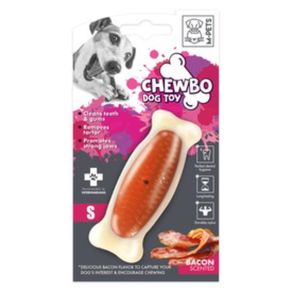 M-PETS-Chewbo-Bone-jucărie-de-ros-aromă-Bacon-caini-XS-S-dentiție-cauciuc-alb-și-portocaliu-10cm-1