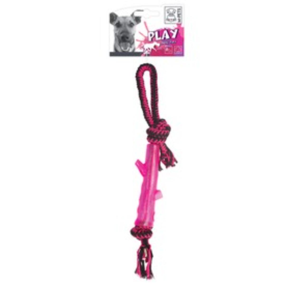 M-PETS Twist Stick, jucărie sfoară câini S-L, activități fizice, dentiție, textil, diverse culori, 49cm