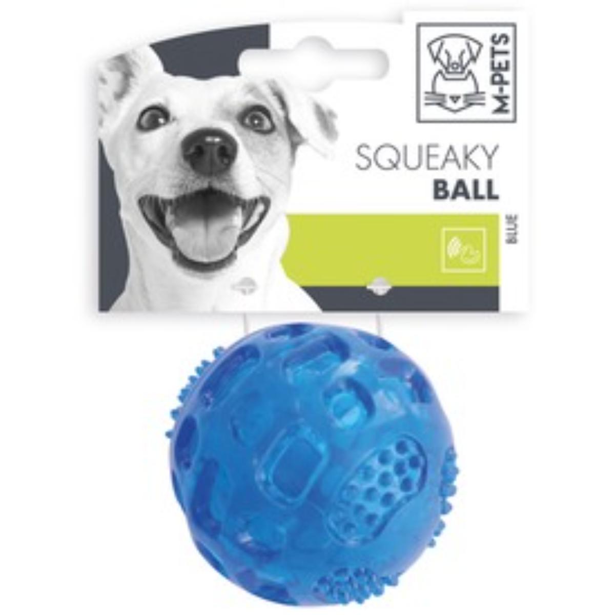 M-PETS Squeaky, jucărie minge câini, dentiție, cauciuc M-PETS Squeaky, jucărie minge câini S, dentiție, cauciuc, albastru, ⌀6.3cm