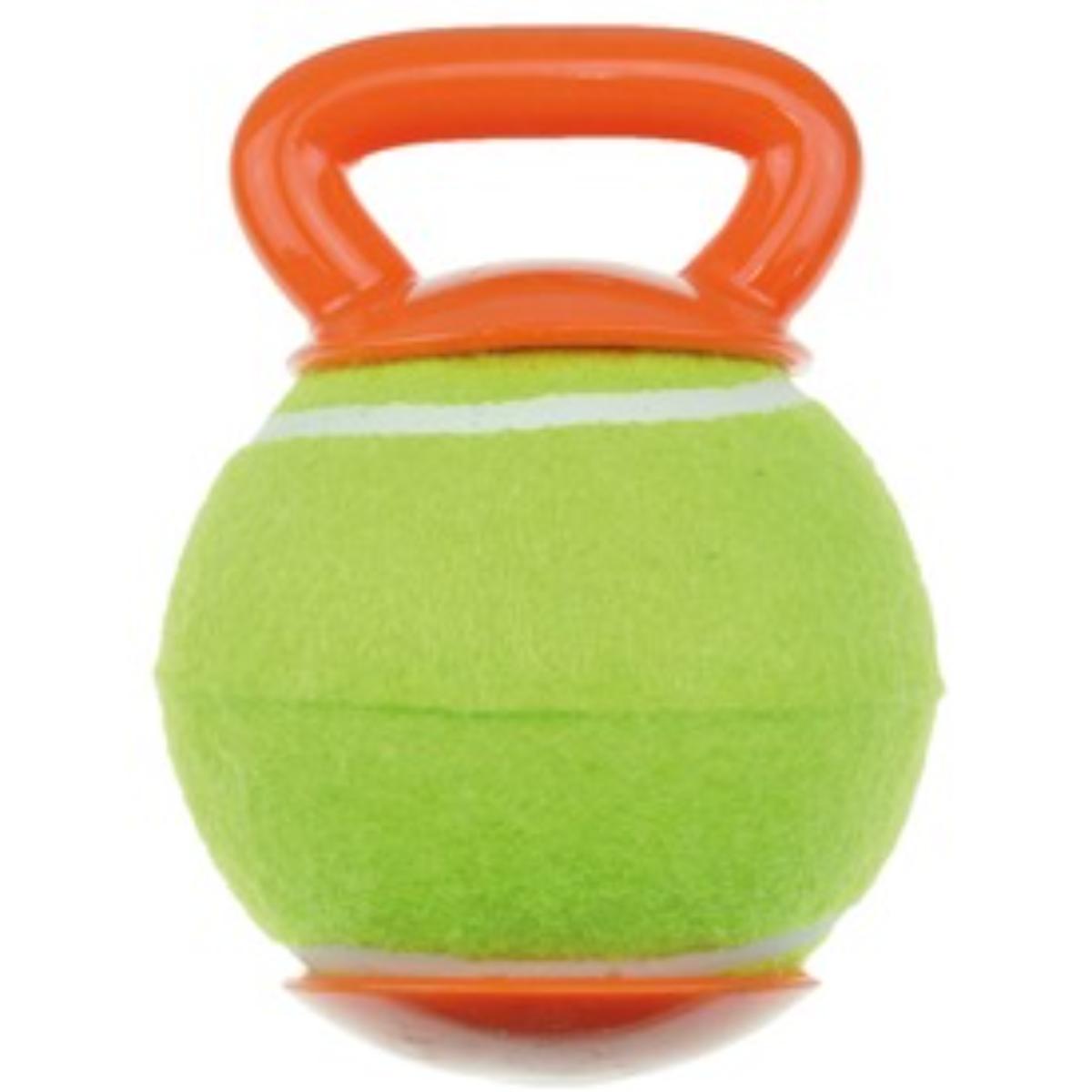 M-PETS Handy Ball, jucărie minge câini, activități fizice, cauciuc M-PETS Handy Ball, jucărie minge câini S-L, activități fizice, cauciuc, portocaliu și verde, ⌀12.7cm