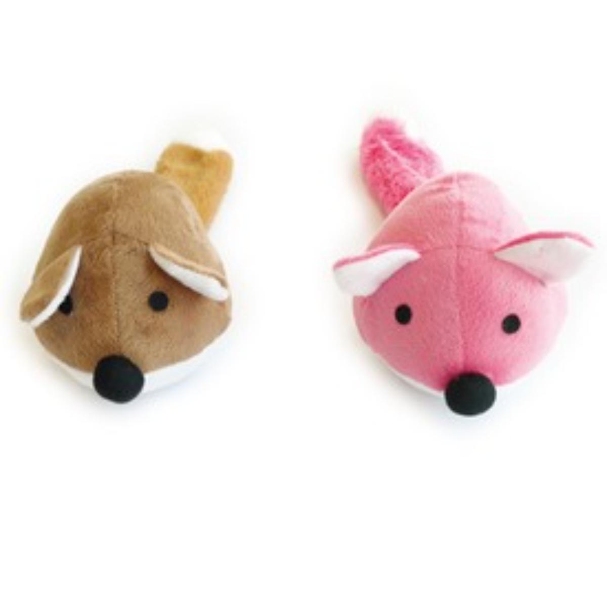 M-PETS Gringo Foxes Squeaker , jucărie de pluș câini XS-M, cu sunet, pluș, diverse culori 10x9.5cm - 1 | YEO