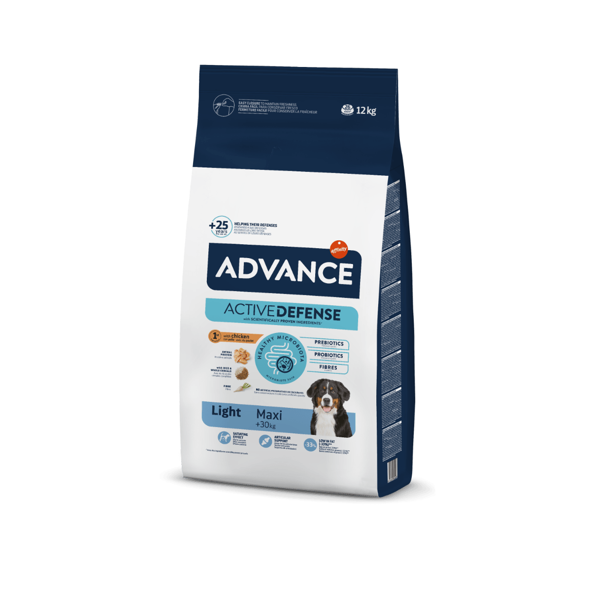 ADVANCE Maxi Light, L-XL, Pui, hrană uscată câini, managementul greutății, 12kg