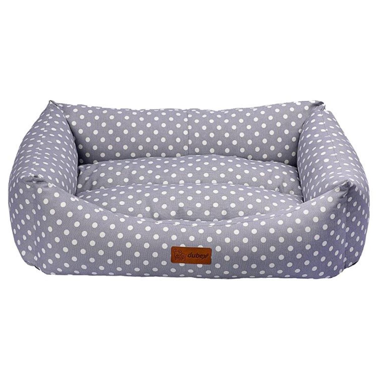 4DOG Deluxe Makarons, pat dreptunghiular câini, bumbac, impermeabil, gri, M-XL(78x60x22cm) - 1 | YEO