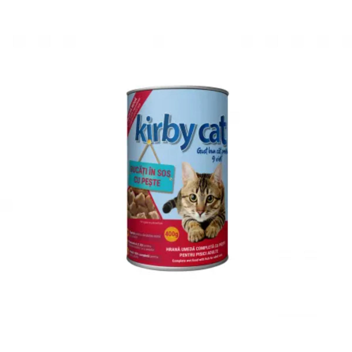 KIRBY CAT, Somon, conservă hrană umedă pisici, (în sos), 400g