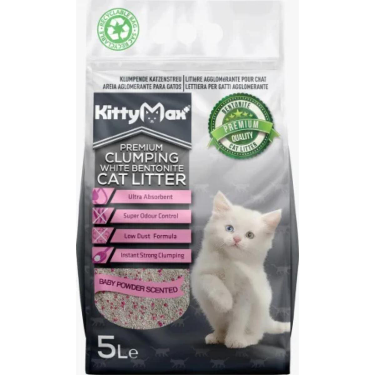 KITTYMAX, Talc, așternut igienic pisici, granule, bentonită, aglomerant, fără praf, 5l