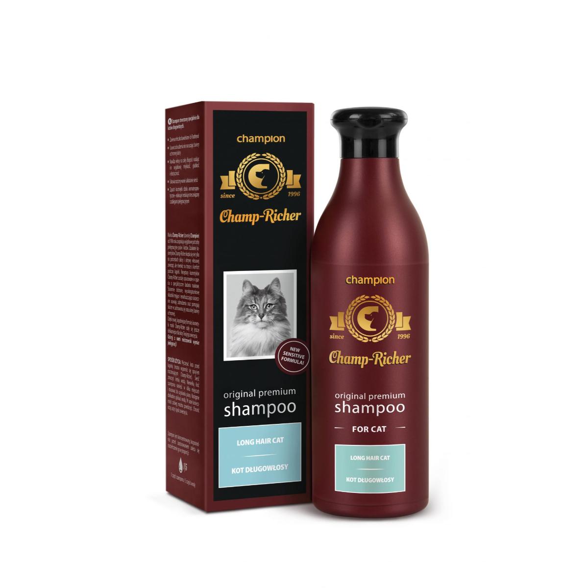 CHAMP RICHER Long Hair Cat, șampon pisici, păr lung, Lavanda, flacon cu aplicator, 250ml