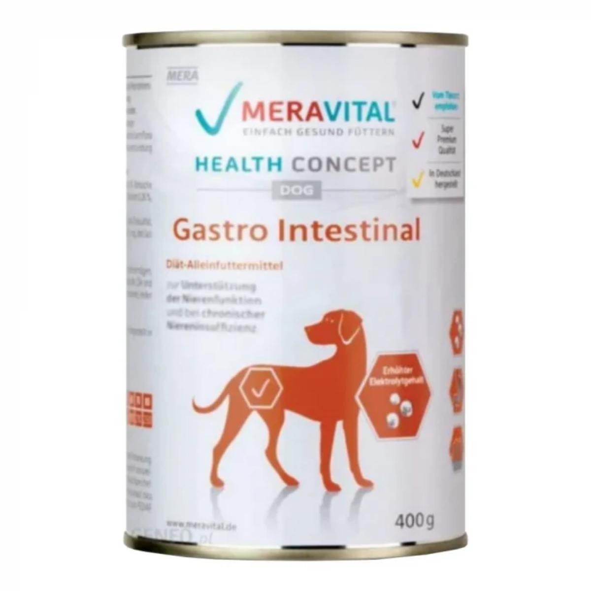 MERA Vital Gastro Intestinal, XS-XL, Pui, dietă veterinară, conservă hrană umedă fără cereale câini, sistem digestiv, (pate), 400g