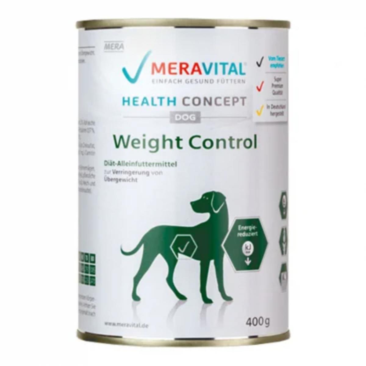 MERA Vital Weight Control, XS-XL, Pasăre, dietă veterinară, conservă hrană umedă câini, obezitate, (pate), 400g