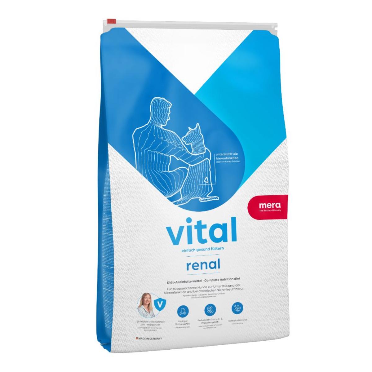 MERA Vital Renal, XS-XL, Pasăre, dietă veterinară, hrană uscată câini, sistem renal, 10kg