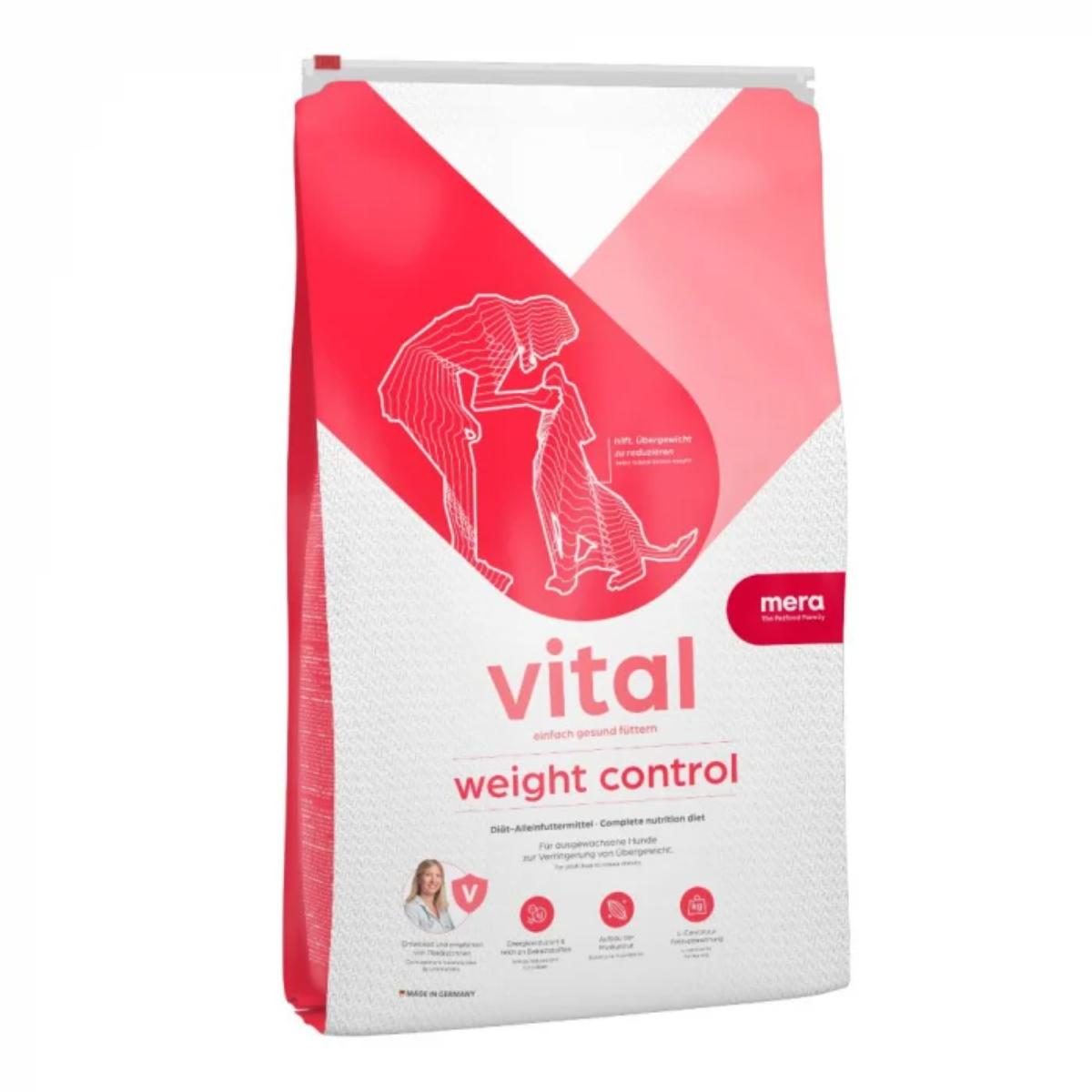 MERA Vital Weight Control, XS-XL, Pasăre, dietă veterinară, hrană uscată câini, obezitate, 10kg